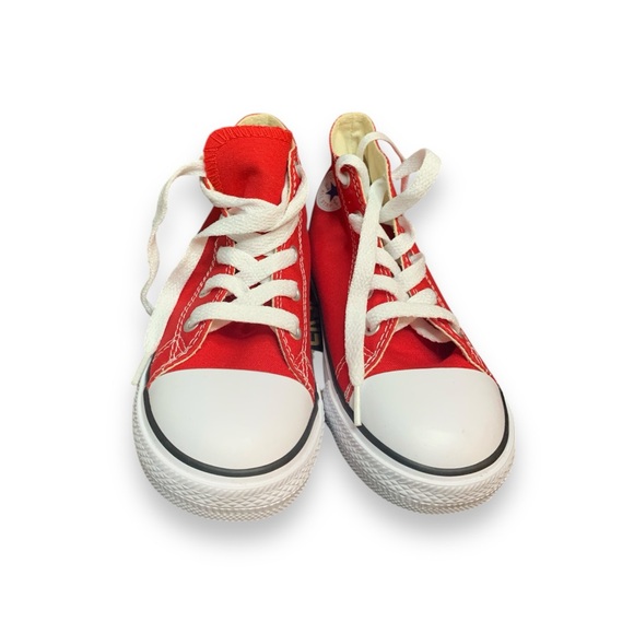 Converse size 10 INFT C/T ALLSTAR HI
RED Kids Red High-Top Sneakers - Picture 4 of 9